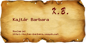 Kajtár Barbara névjegykártya